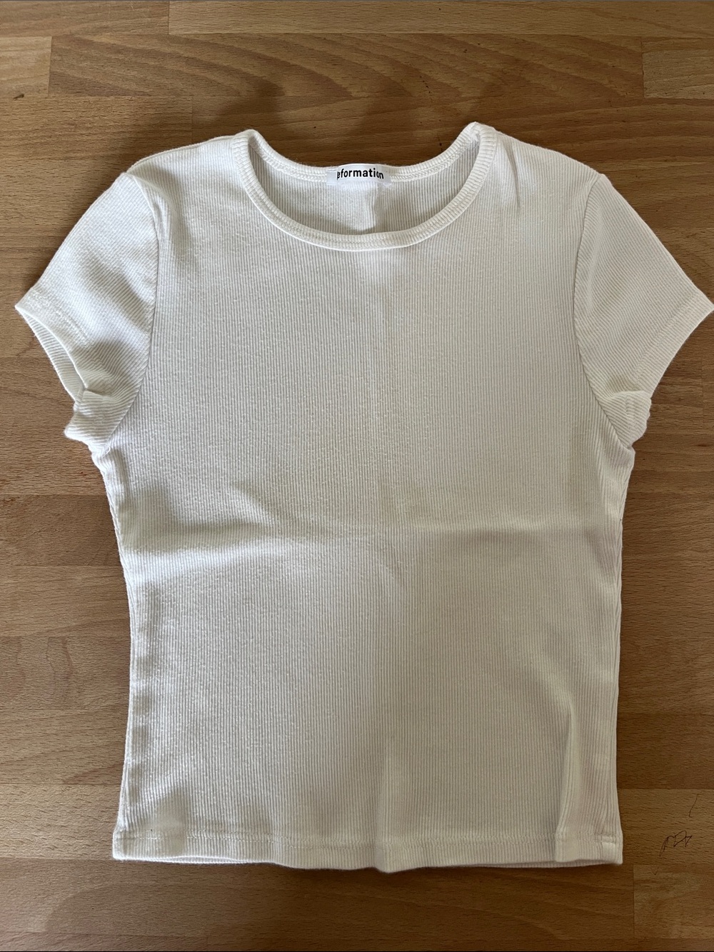 Reformation Muse tee - white Ribbed Crewneck Tee
